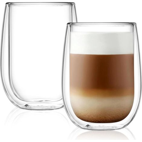 Doppelwandige Thermogläser 2er-Set 290ml, Isoliergläser für Kaffee & Latte Macchiato (1/5)