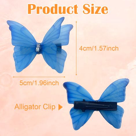 Pince à Cheveux Papillon - Grille 3D Double Couche - Pince à Bec de Canard Métallique - Accessoire Coiffure Fête et Quotidien - 12 Pièces (1/5)