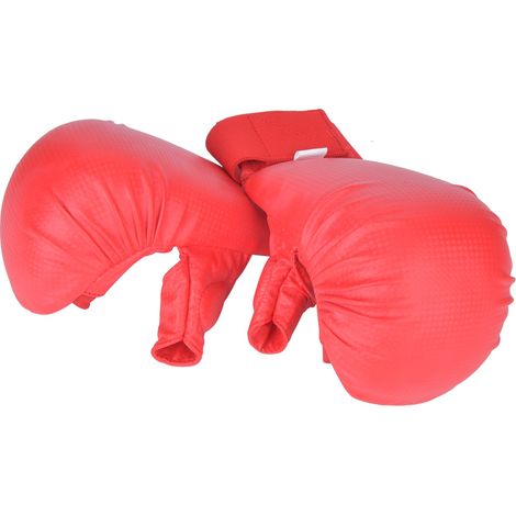 Gants de boxe et de karaté avec protège-pouce pour l'entraînement aux arts martiaux et aux sports de combat (rouge, taille L).