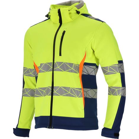 Veste softshell haute visibilité, jaune et bleue, taille 2XL, homologuée CE, Lahti (1/5)