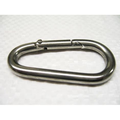 Stainless Steel Carbine Hook Egg Shaped 6MM x 60MM (Carabiner Snap Hook)