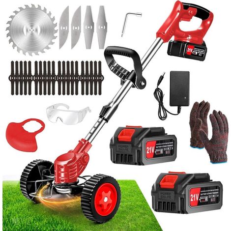 TrAdE Shop Traesio - Decespugliatore A Batteria Tagliabordi Elettrico Altezza Regolabile Per Giardini - (1/5)