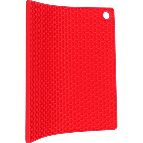 Tapis en Silicone Alimentaire Épais pour Four à Micro-ondes, Anti-Brûlure et Isolation Thermique (Rouge) (1/5)
