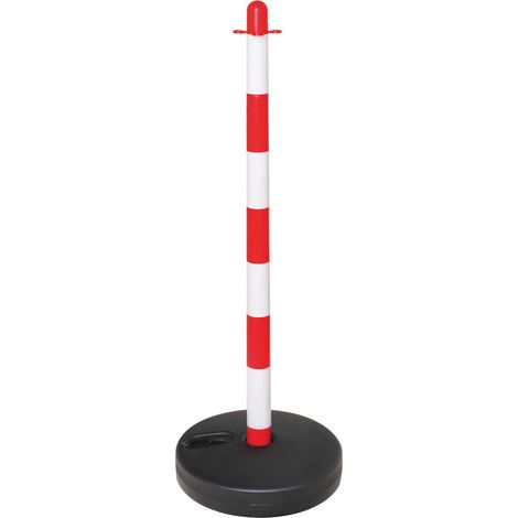Moravia Kettenständer leicht rot/weiß 40 x 870 mm mit Rundfuß Kunstständer + befüllbar (1/3)
