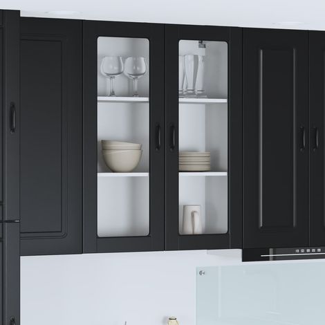 Küchenschrank Kalmar Schwarz 80 x 31 x 100 cm Holzwerkstoff