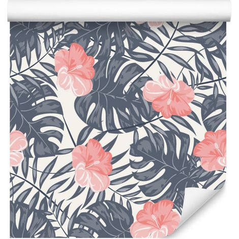 Papel pintado con flores en colores delicados para salón y dormitorio, 50x1000 cm. (1/5)