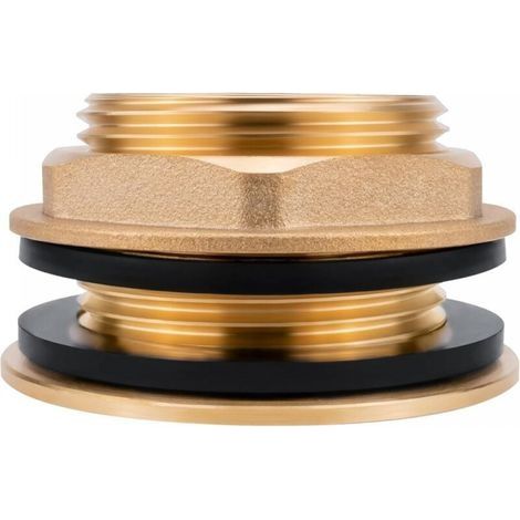 2 Joints Inclus - FiletageIintérieur de 1.26'' de Pouce-Passage Universel pour Citerne de Pluie- Passage de Citerne en Laiton comme Raccordement pour Robinet d'eau ou Robinet de Soutirage (1/3)