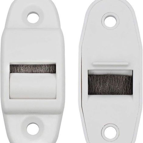 Deux stores enrouleurs à guidage par courroie avec rails de courroie mesurant 6 x 2,3 cm pour des courroies de 14 mm.