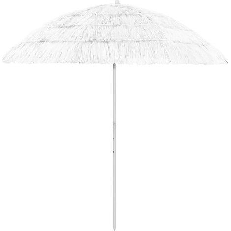 Parasol de plage Hawaii blanc 240 cm (1/5)