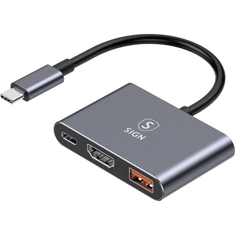 Hub USB-C SiGN vers USB-A 3.0 / USB-C PD 100 W / HDMI 4K à 30 Hz