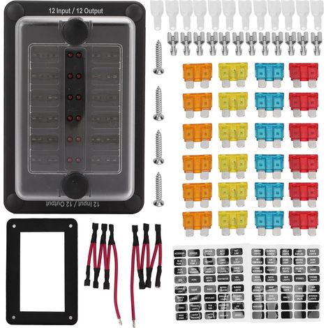 Boîtier à fusibles étanche 12 voies ATO ATC avec voyants LED pour bateau, voiture, camping-car, camion (1/5)
