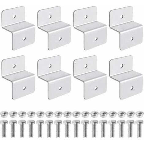 Panneau Solaire en Z, 8pièce Panneaux Solaire Support en Aluminium Conviennent aux Véhicules Récréatifs aux Toits, Montage de Panneau Solaire Adopte un Design en Forme de Z(avec 16 Écrous et 16 (1/5)
