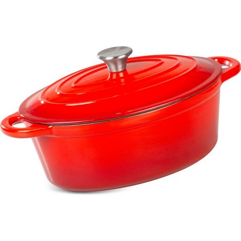 Backform MagicHome Castora line, oval, Kasserolle, 30 cm, 4,4 Liter mit Deckel, emailliertes Gusseisen (1/5)