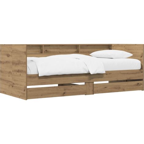 Bed Frame with Storage Artisian Oak 80 x 200 cm Engineered Wood vidaXL (1/5)
