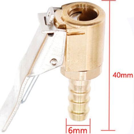 Adaptateur Valve Pneu 6mm Laiton 2 Pièces Pompe Gonflage Compresseur Air (1/3)