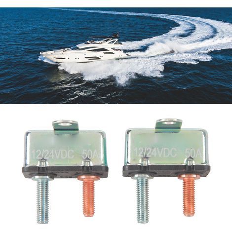 Deux jeux de disjoncteurs à réarmement automatique 12V/24V, des disjoncteurs de surintensité à aile fixe et des disjoncteurs universels 50A pour véhicules et navires. (1/5)