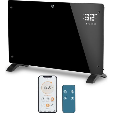 Wolketon Radiatore elettrico del Convettore di vetro 2000W.riscaldatore dello schermo con l'APP di WIFI.il temporizzatore di 24 ore.il tocco LED (1/4)