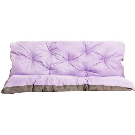 Ensemble de coussins décoratifs pour meubles en palettes, coussin d'assise 120 x 60 cm, coussin de dossier 120 x 40 cm, violet clair (1/5)