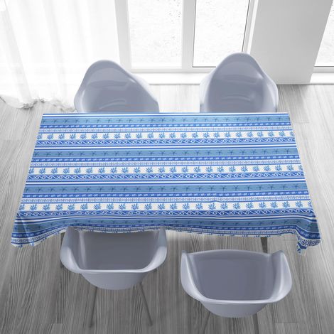 TOVAGLIA in COTONE mare marino GRECIA BLU Cm. 180 rotondo (1/5)