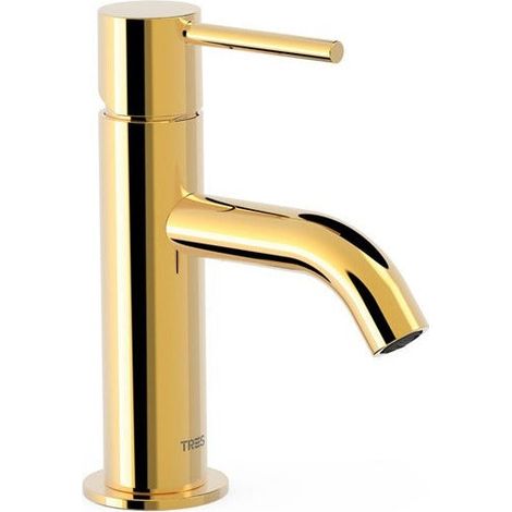 TRES 26290301OR STUDY Grifo Monomando para Lavabo Color Oro 24K - ref: 26290301OR
