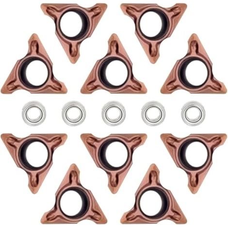 Mini machine à chanfreiner pneumatique à 45° avec 2 lames de précision remplaçables et roulement, entrée d'air de 6,35 mm pour ébavurage en métal (10 inserts rondes) (1/5)