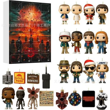Calendrier de l'Avent Havsglas Tomte 2026 – Liten Tomte Julnedräkning Stranger Things C