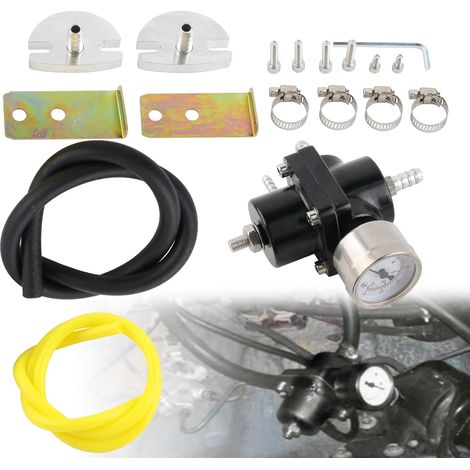 Fuel Pressure Regulator Adjustable 0-140 PSI Aluminum Universal Fuel Pressure Regulator Alloy with Pressure Gauge (1/5)