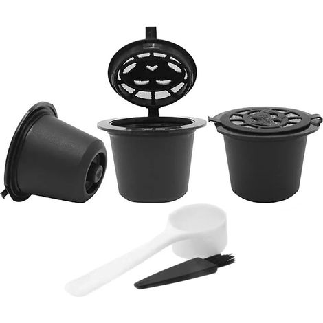 Capsule Café Réutilisable - Filtre à Café pour Machine Nespresso - Compatible Citiz Pixie Le Cube Maestria Lattissima Inissia - Acier Inoxydable 304 - 3 Pièces (1/5)