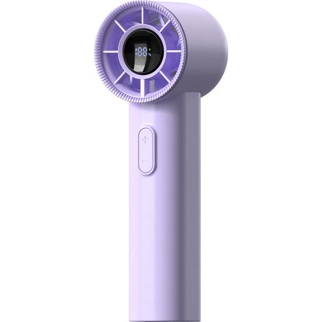 Mini Ventilateur Portable Turbo Haute Vitesse avec Affichage Numérique, Ventilateur de Bureau USB à Grand Débit d'Air, Couleur Violette [Modèle Mini]