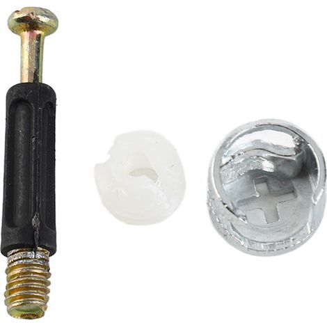 100 Sets 3-in-1 Piece Eccentric Wheel Connecting Furniture Screw Nut Kit Hardware Accessories (1/5)