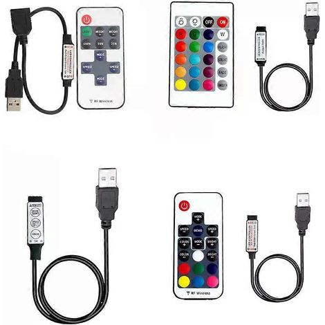 DC 5V USB LED-Streifenlicht RGB Einzelfarben-Controller IR Bluetooth-Fernbedienung RF-Funkfernbedienung für LED-Streifenlicht (1/4)