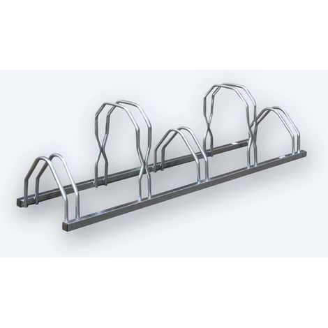 Mottez – Râtelier 5 vélos B129V – Fixation au sol ou mur – Structure zinguée antirouille – Arceaux diamètre 16mm pour maintien vertical