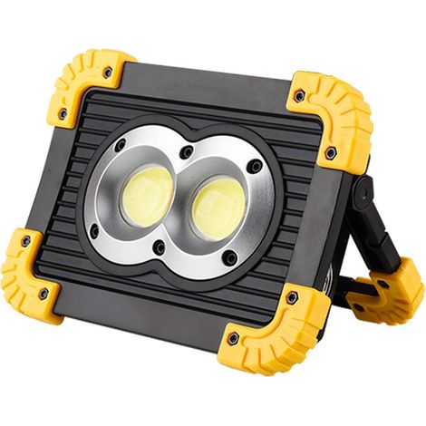 Lampe de poche LED Lampe de travail portable Projecteur LED Lampe de travail rechargeable 18650 Batterie Lumière extérieure pour la chasse Camping （Piles non incluses）