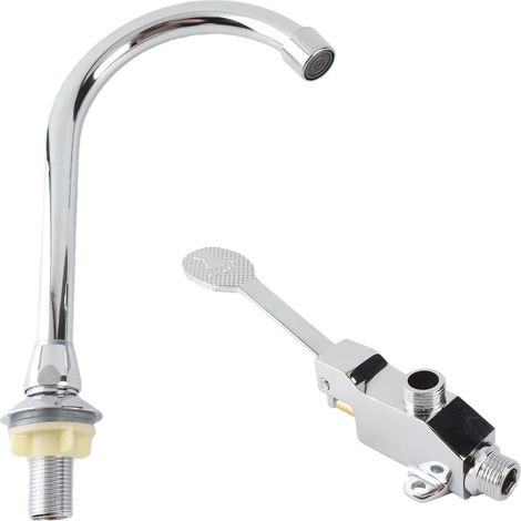 Robinet avec Accessoires de pédale, Ensemble de robinets d'évier de Salle de Bain, Robinet de Laboratoire, kit de Robinet d'évier de Maison (1/5)