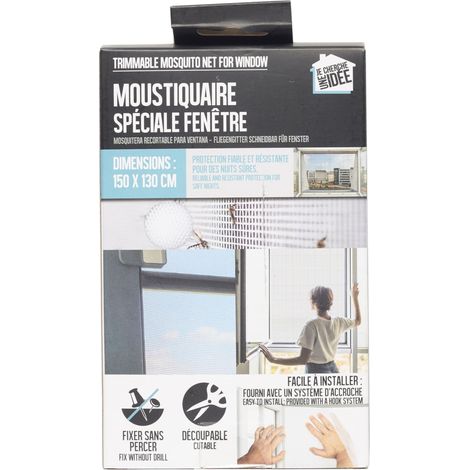 Moustiquaire Decoupable de Fenetre 150X130cm Maison et Anti Insecte (1/5)