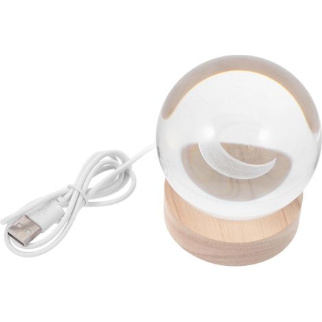 Lampe Boule Lune Led Veilleuse Cristal Globe Lumineux (1/5)