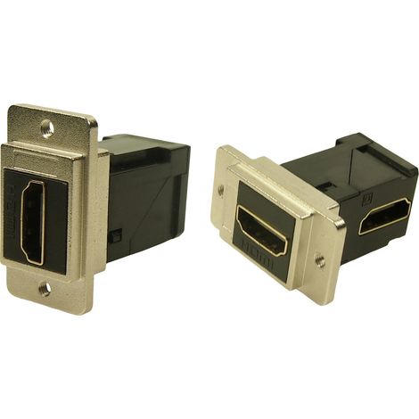 Cliff CP30753M3 HDMI-Adapter Buchse, Einbau   Nickel, Schwarz 1 St.