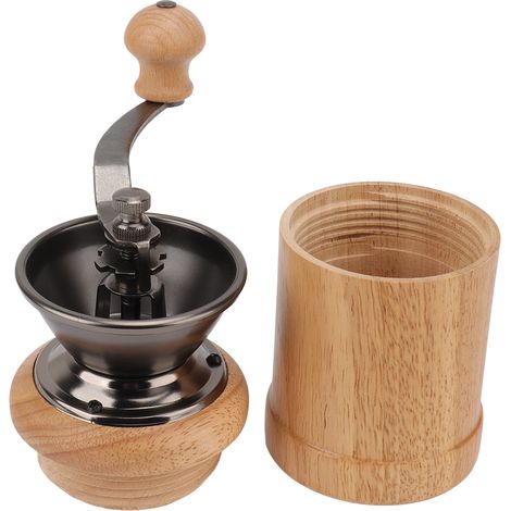 Manuelle Kaffeemühle aus Edelstahl mit ergonomischer Kurbel und konischem Mahlwerk, tragbar und im klaren Retro-Design (1/5)