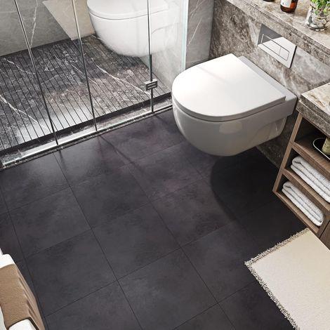 30x30CM 30 Dalles Autocollantes Sols Garage Revêtement Sols PVC Adhésif Rouleau Carreau de Ciment Gris Anthracite Lavable Dalle PVC Adhesive Sol Salle de Bain Cuisine Carrelage Sol Intérieur (1/5)