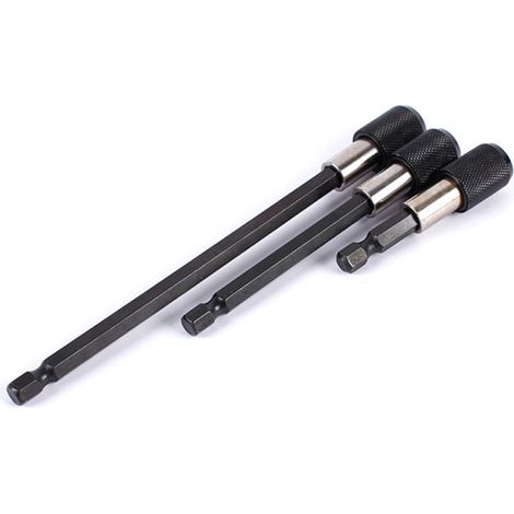 Rallonge à changement rapide, tige hexagonale 1/4 po, porte-embout de tournevis à long manche, outils à main, tige d'extension autobloquante à dégagement rapide (1/3)