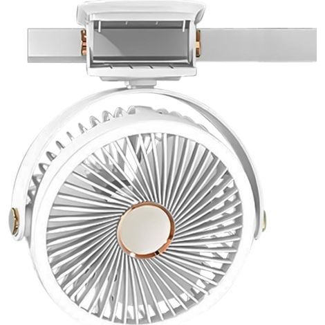 ventilateur silencieux-Portable Pince,Chargement USB,2000 mAh grand,3 vitesses,Avec veilleuse,Intérieur, extérieur,Blanc (1/5)