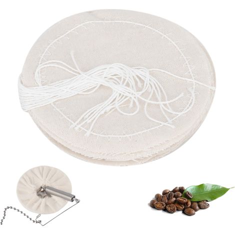 10PCS Filtre En Tissu Pour Siphon à Café, Filtres à Café En Tissu Réutilisables Avec Filtre De Remplacement à Cordon Filtre En Tissu Rond Pour Cafetière à Siphon (1/5)