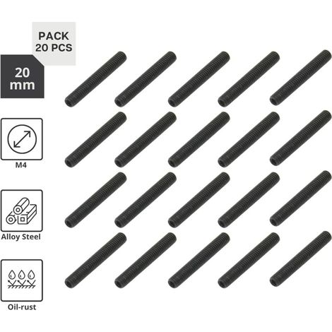 Industrial Vis Sans Tete Metrique Vis M4 x 20 mm PACK de Vis 20 Vis cle Allen Extrémité Chanfreinée Visserie pour fixation polyvalente, poignee de porte et autres utilisations (1/3)