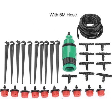 Micro-Irrigation System Kit for Garden, Lawn, Greenhouse, Plants, Garden Hose, Sprinkler Nozzle (5 m) (1/5)