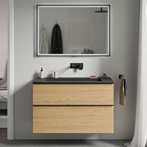 Antracite opaco, Rovere Miele Oro, Nero opaco senza foro per rubinetto (1/5)