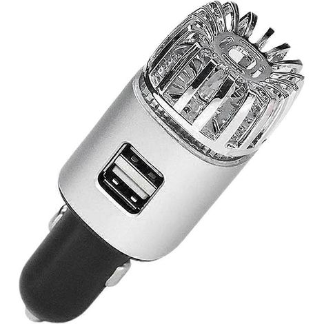 Purificateur d'air ioniseur pour voiture - Désodorisant ionique antimicrobien 12 V avec double chargeur USB - Élimine les odeurs de fumée, d'animaux et de nourriture, ainsi que les allergènes - Couleu (1/5)
