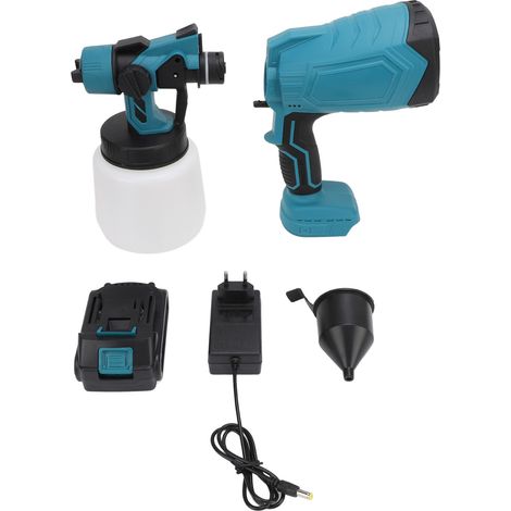 Pistolet à peinture sans fil 200 W, réservoir de 100 ml, 3 jets, débit réglable, pour clôtures, meubles, murs et portes. Prise UE 100-240 V. (1/5)