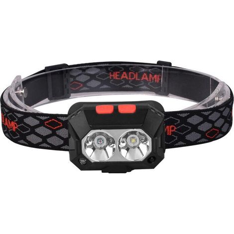Lampe frontale puissante 1000 lumens, lampe frontale LED rechargeable avec lumière rouge et blanche, aimant amovible, torche frontale 7 modes pour course, camping, pêche [Classe énergétique A+++] (1/5)