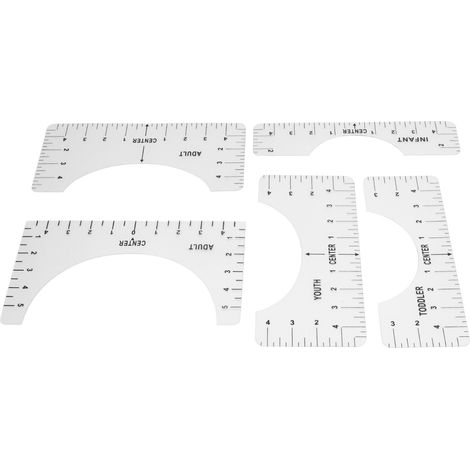 Règle réutilisable en PVC pour t-shirts, guide de coupe pour cols ronds, pour la maison et le bureau. (1/5)