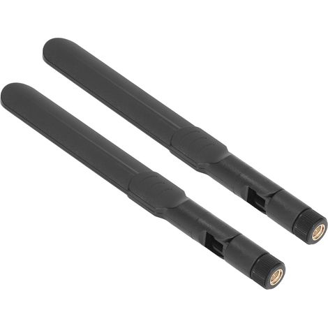 Antenne WiFi omnidirectionnelle 2 pièces, double fréquence 2,4GHz/5,8GHz, routeur SMA mâle, bâton pliable noir (1/5)